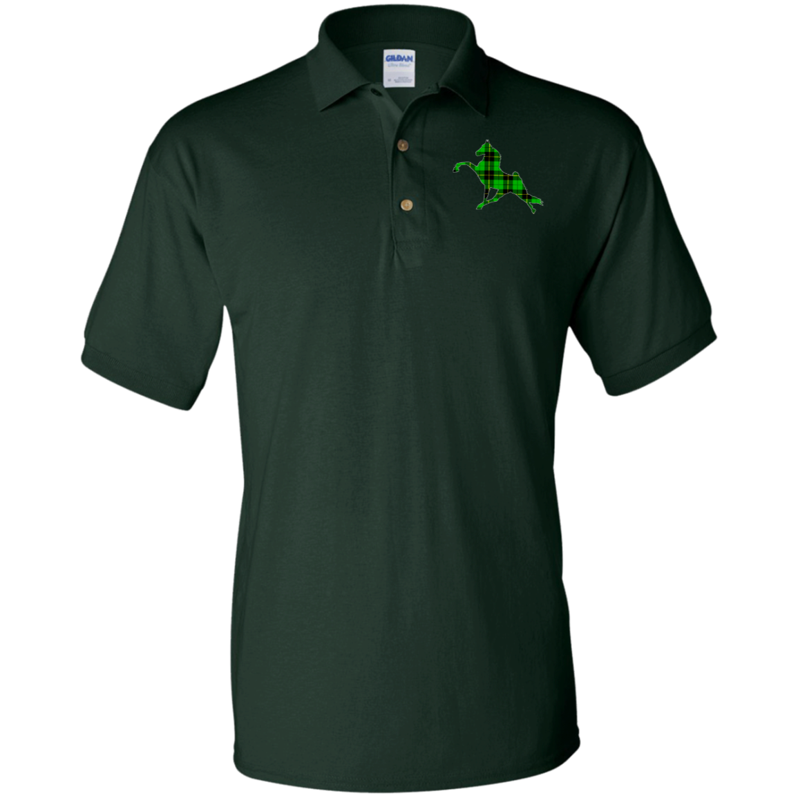 TWH PERFORMANCE GREEN PLAID G880 Jersey Polo Shirt