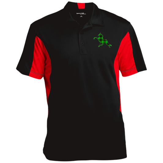 TWH PERFORMANCE GREEN PLAID CLOSEOUT - ST655 Men's Colorblock Performance Polo