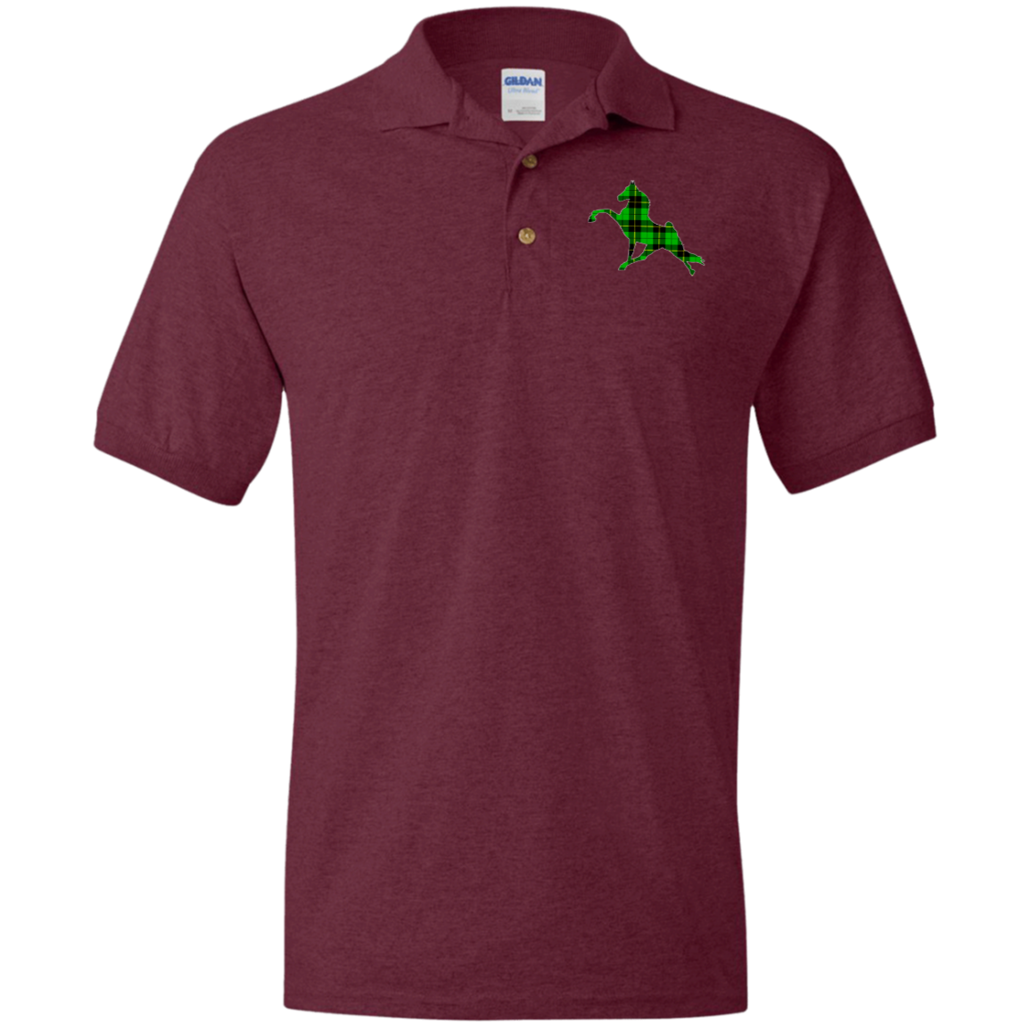 TWH PERFORMANCE GREEN PLAID G880 Jersey Polo Shirt