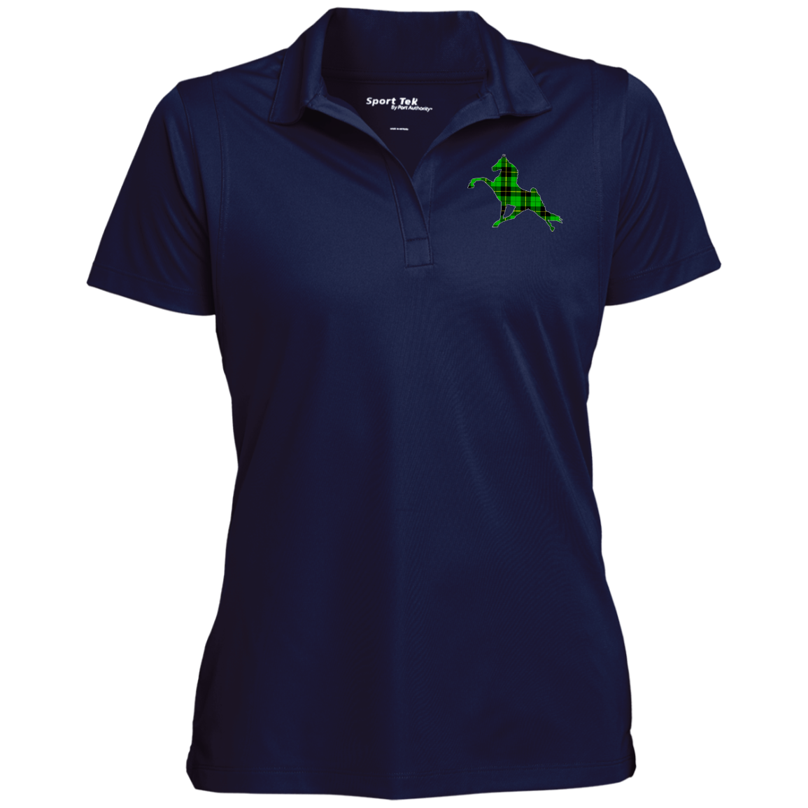 TWH PERFORMANCE GREEN PLAID CLOSEOUT - LST650 Ladies' Micropique Sport-Wick® Polo