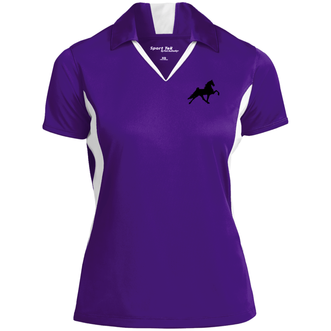 TWH PERFORMANCE STYLE 2 (BLACK) CLOSEOUT - LST655 Ladies' Colorblock Performance Polo