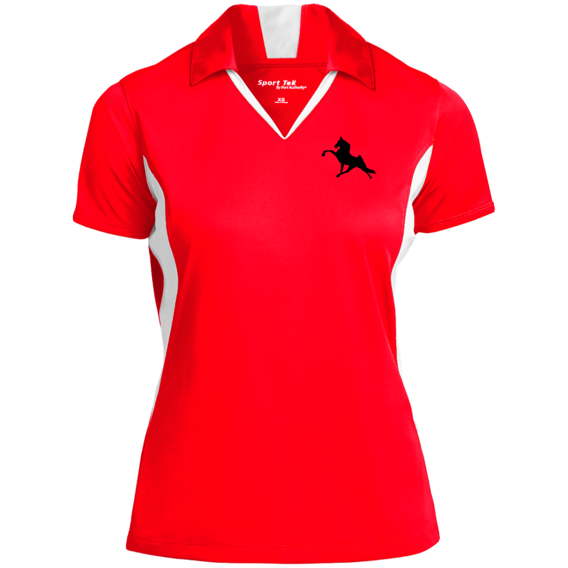 TWH PERFORMANCE (BLACK) CLOSEOUT - LST655 Ladies' Colorblock Performance Polo