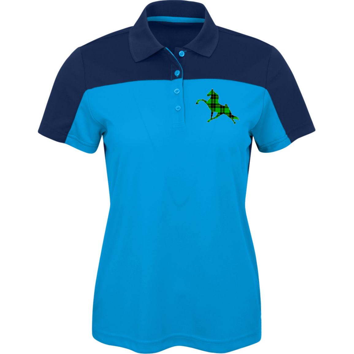 TWH PERFORMANCE GREEN PLAID CE101W Core 365 Womens Pique Polo