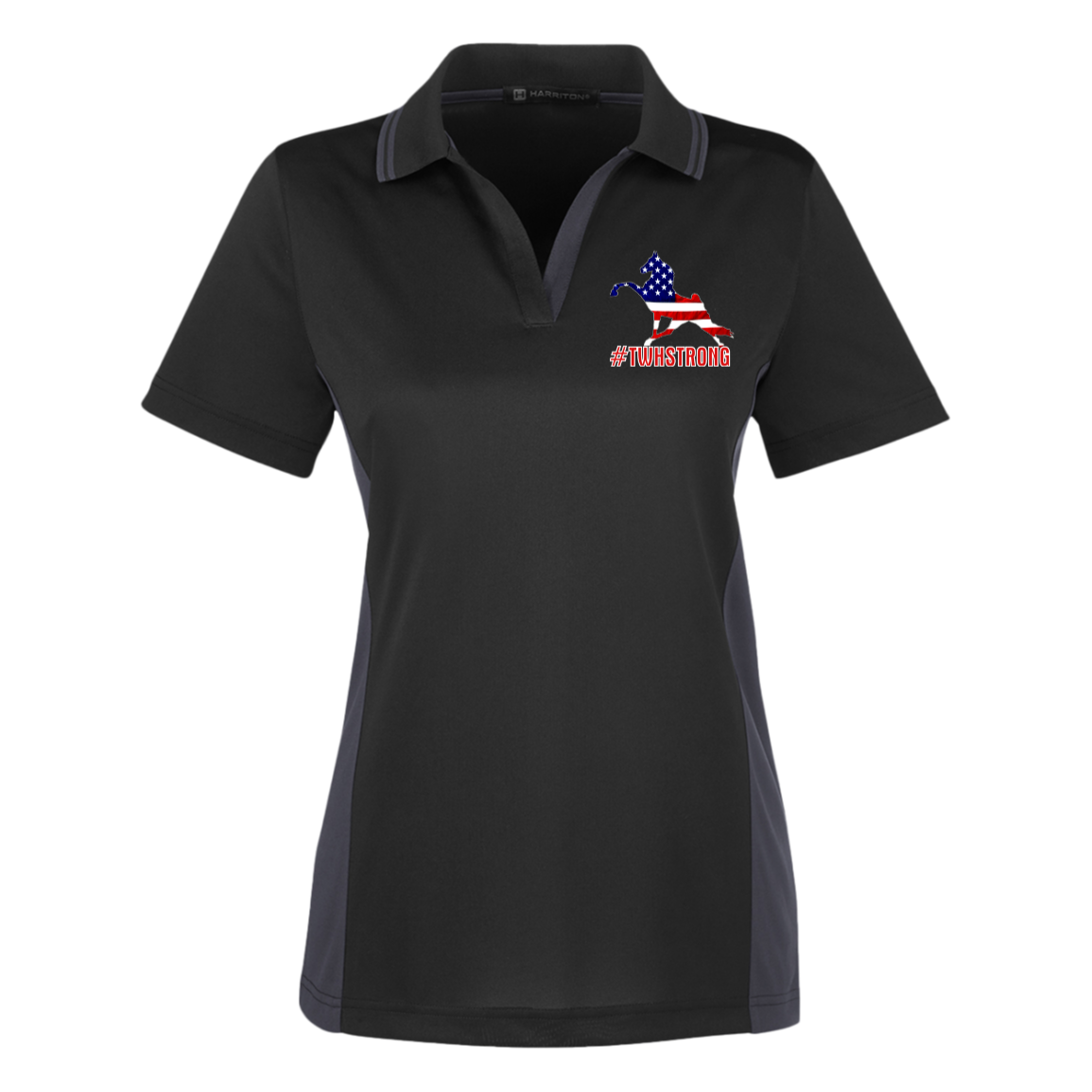 TWH STRONG PERFORMANCE WALK AMERICAN M386W Harriton Womens Colorblock Polo