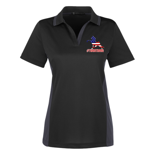 TWH STRONG PERFORMANCE WALK AMERICAN M386W Harriton Womens Colorblock Polo