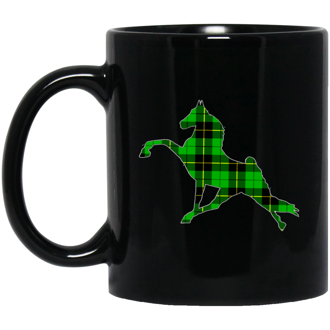 TWH PERFORMANCE GREEN PLAID BM11OZ 11oz Black Mug