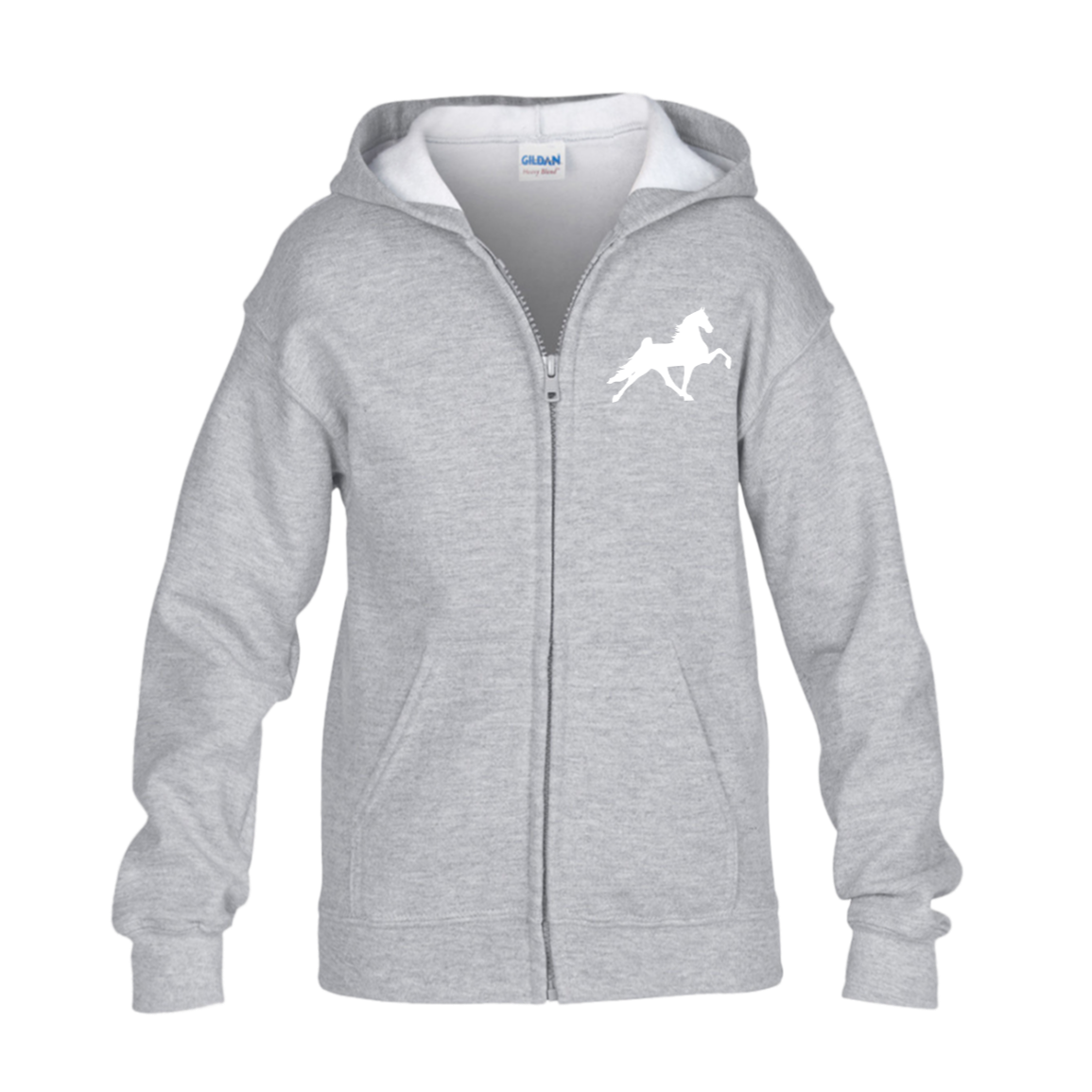 TWH PERFORMANCE STYLE 2 (WHITE) G186B Gildan Kids Heavy Blend Full Zip Hoodie