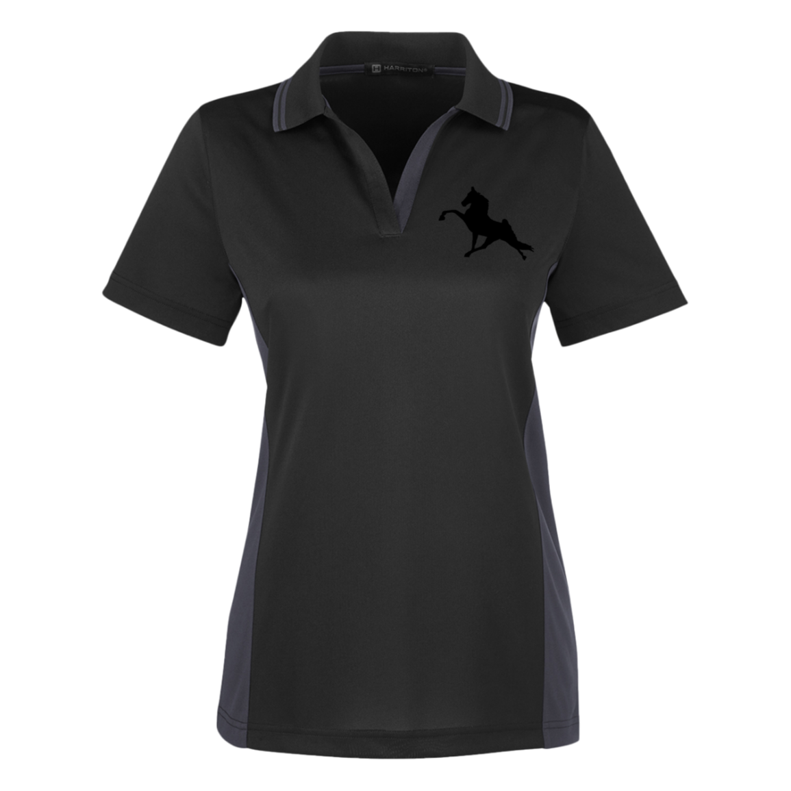 TWH PERFORMANCE (BLACK) M386W Harriton Womens Colorblock Polo