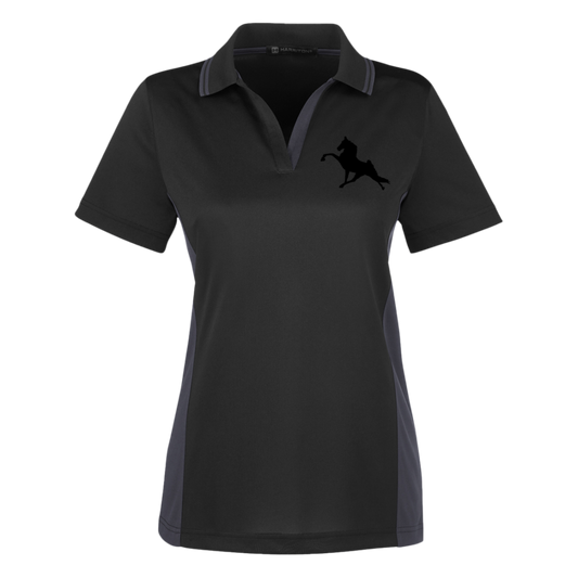 TWH PERFORMANCE (BLACK) M386W Harriton Womens Colorblock Polo