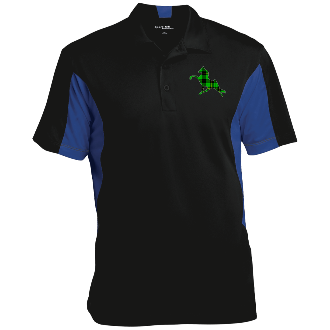 TWH PERFORMANCE GREEN PLAID CLOSEOUT - ST655 Men's Colorblock Performance Polo