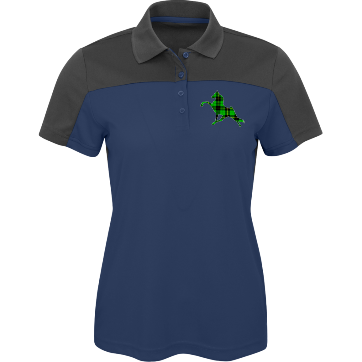 TWH PERFORMANCE GREEN PLAID CE101W Core 365 Womens Pique Polo