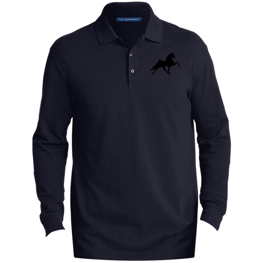 TWH PERFORMANCE STYLE 2 (BLACK) CLOSEOUT - K8000LS Men's EZCotton™ Long Sleeve Polo