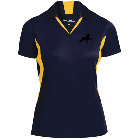 TWH PERFORMANCE STYLE 2 (BLACK) CLOSEOUT - LST655 Ladies' Colorblock Performance Polo