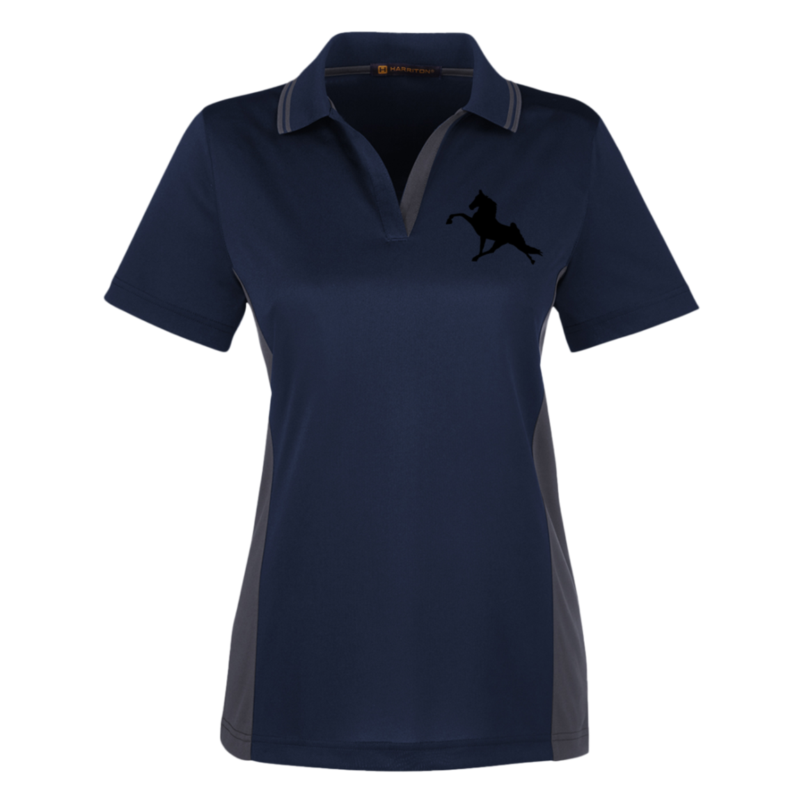 TWH PERFORMANCE (BLACK) M386W Harriton Womens Colorblock Polo