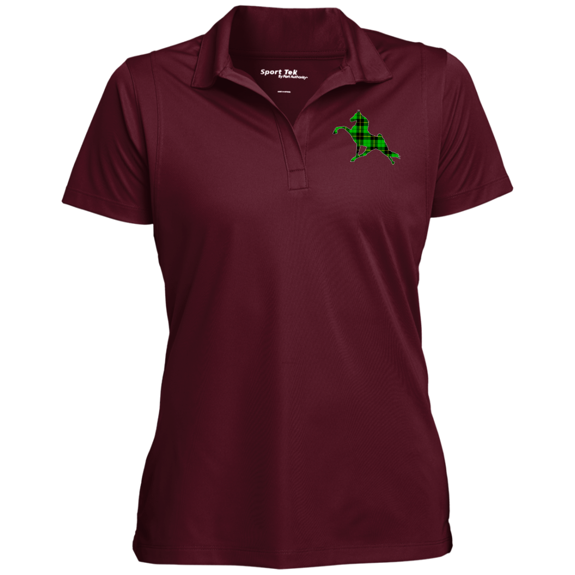 TWH PERFORMANCE GREEN PLAID CLOSEOUT - LST650 Ladies' Micropique Sport-Wick® Polo