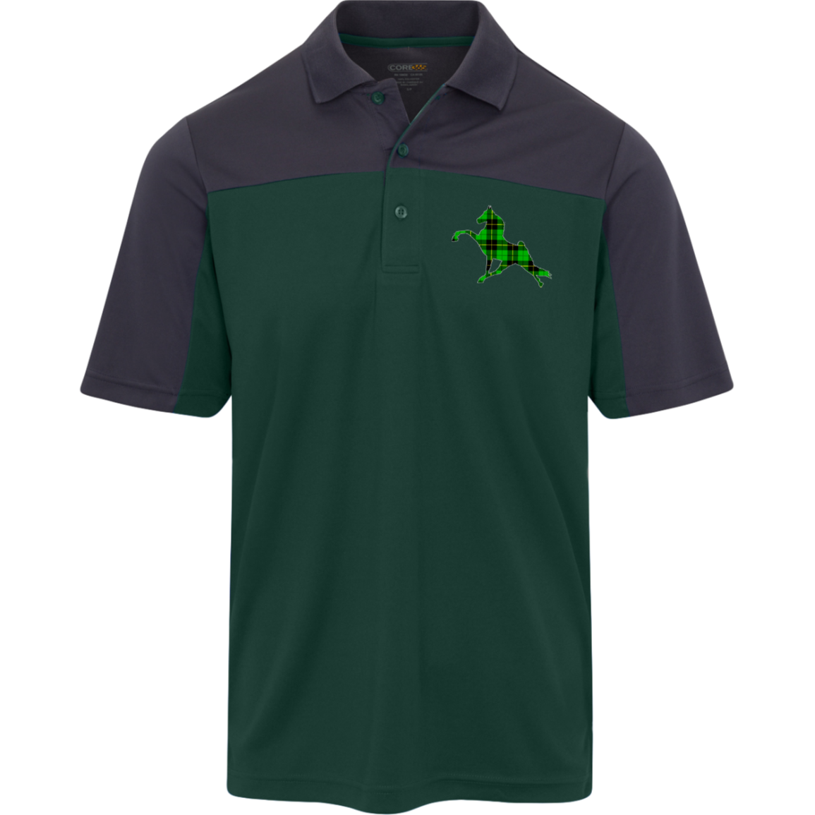 TWH PERFORMANCE GREEN PLAID CE101 Core 365 Mens Balance Pique Polo