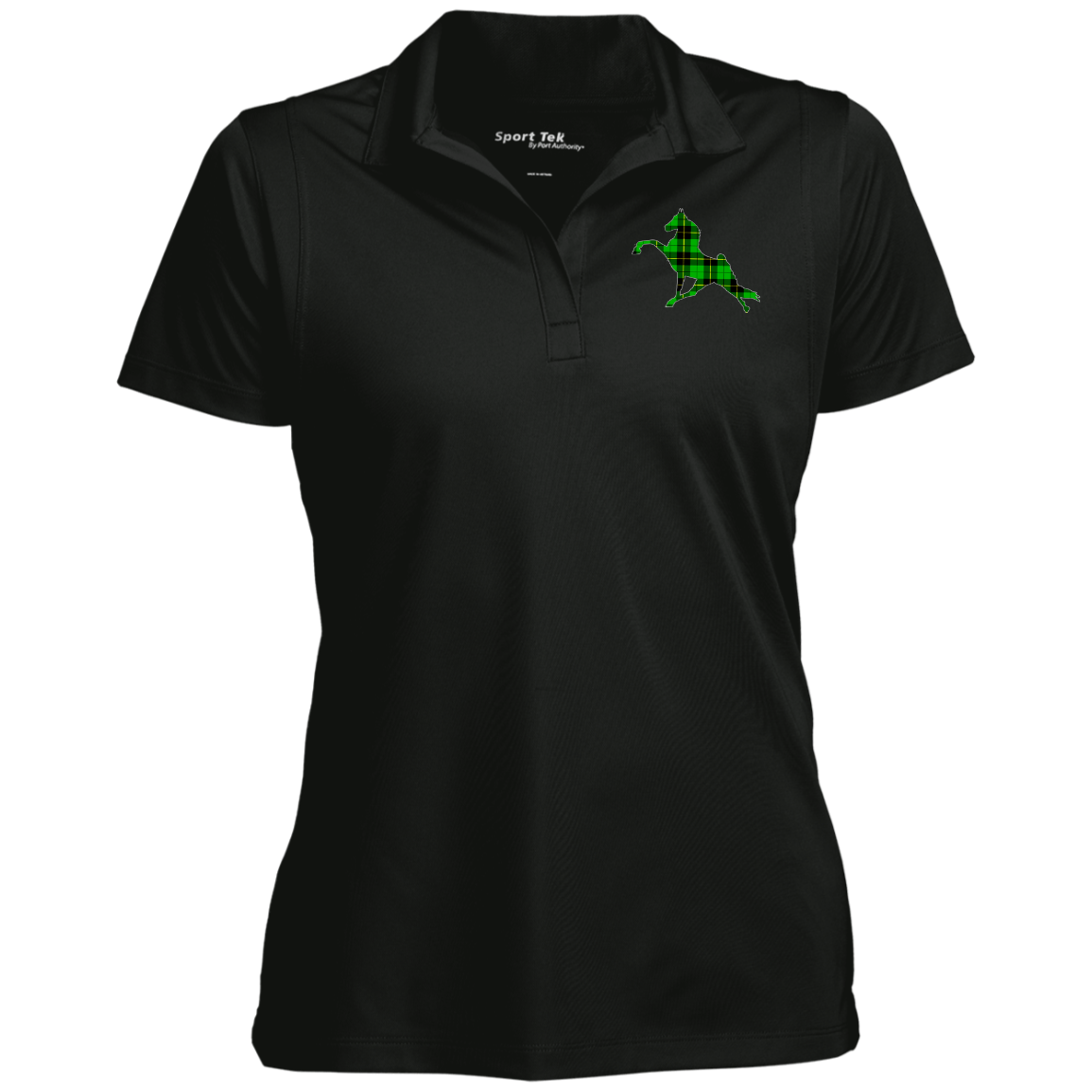 TWH PERFORMANCE GREEN PLAID CLOSEOUT - LST650 Ladies' Micropique Sport-Wick® Polo