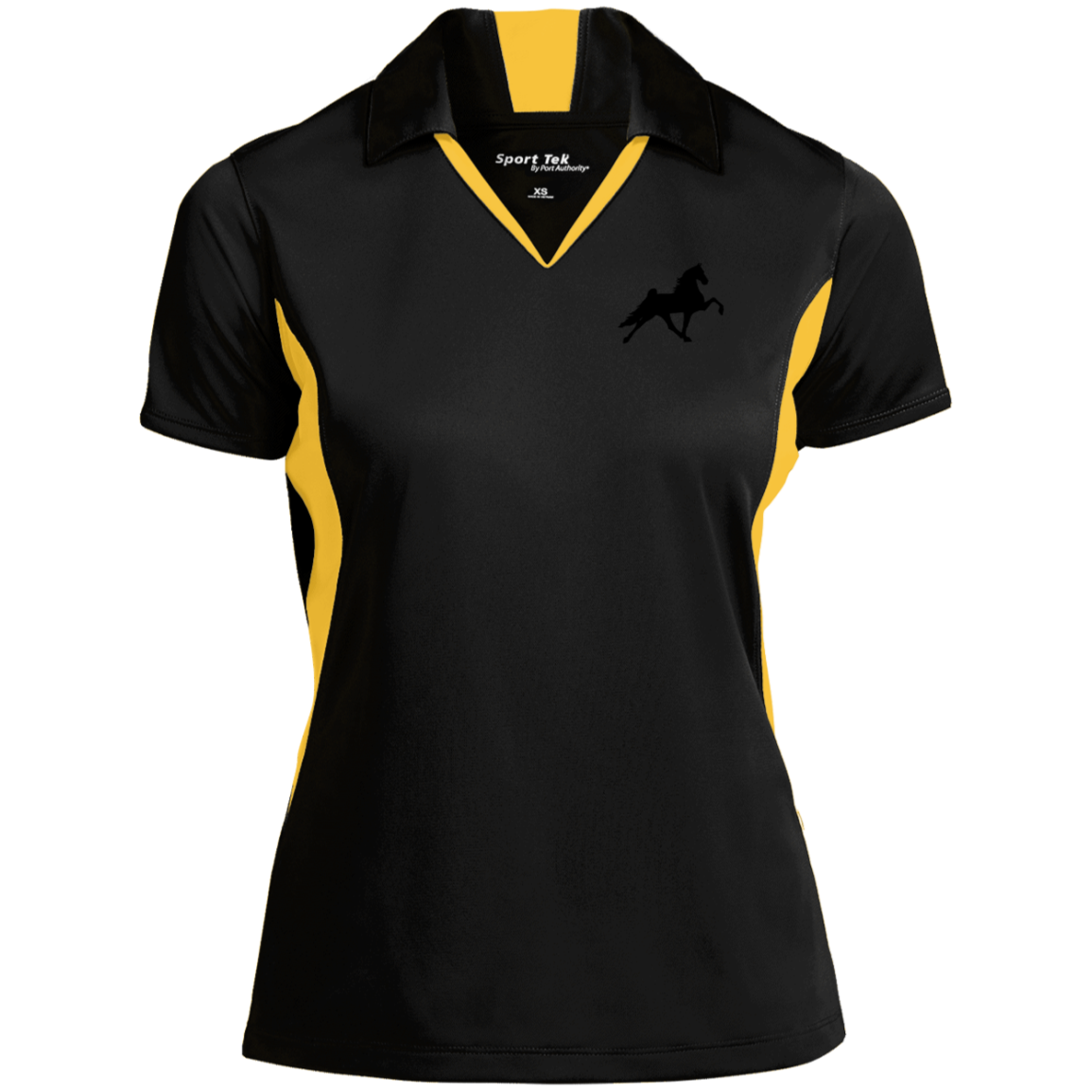 TWH PERFORMANCE STYLE 2 (BLACK) CLOSEOUT - LST655 Ladies' Colorblock Performance Polo