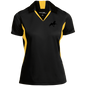 TWH PERFORMANCE STYLE 2 (BLACK) CLOSEOUT - LST655 Ladies' Colorblock Performance Polo