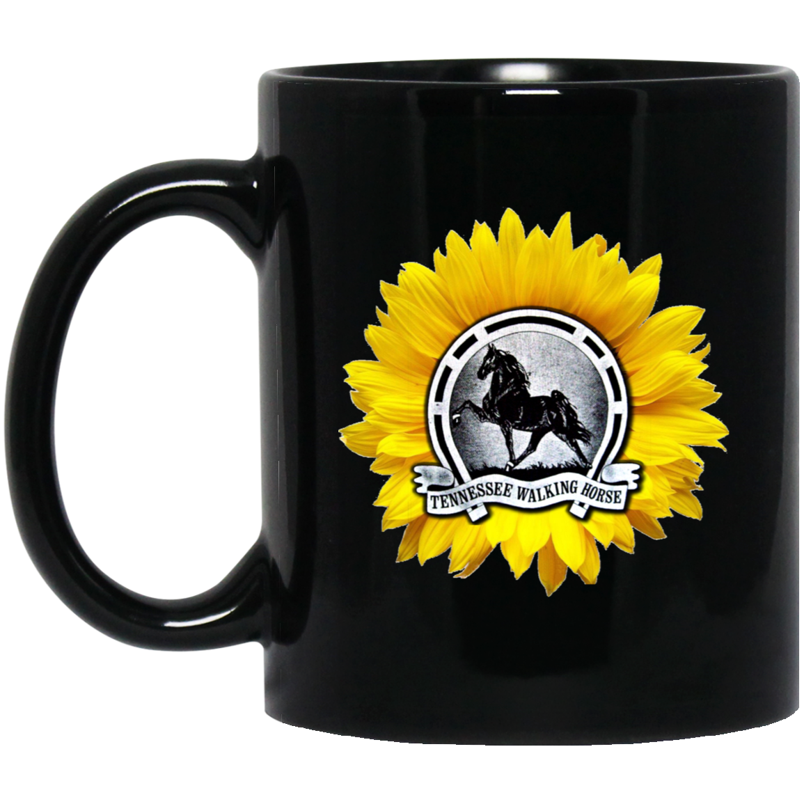 TWH SUNFLOWER RETRO BM11OZ 11oz Black Mug