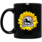 TWH SUNFLOWER RETRO BM11OZ 11oz Black Mug