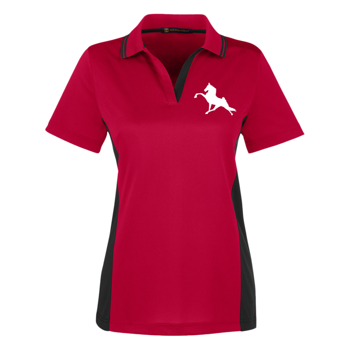 TWH PERFORMANCE (WHITE) M386W Harriton Womens Colorblock Polo