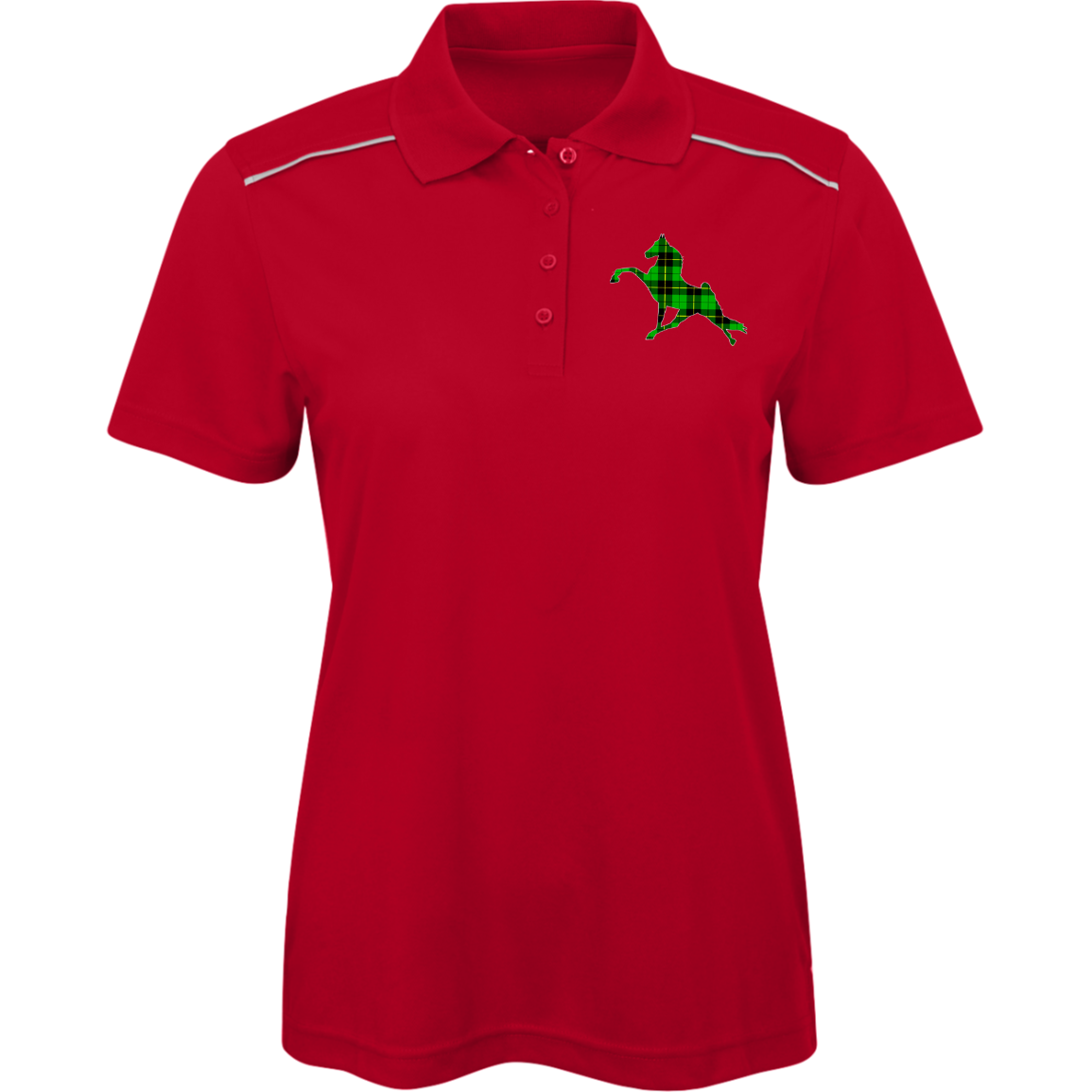 TWH PERFORMANCE GREEN PLAID 78181R Core 365 Womens Radiant Pique Polo