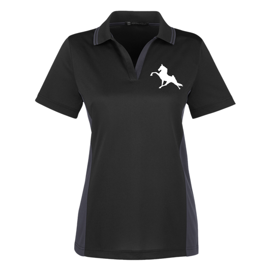 TWH PERFORMANCE (WHITE) M386W Harriton Womens Colorblock Polo