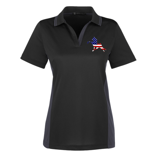 WALK AMERICA TWH PERFORMANCE M386W Harriton Womens Colorblock Polo