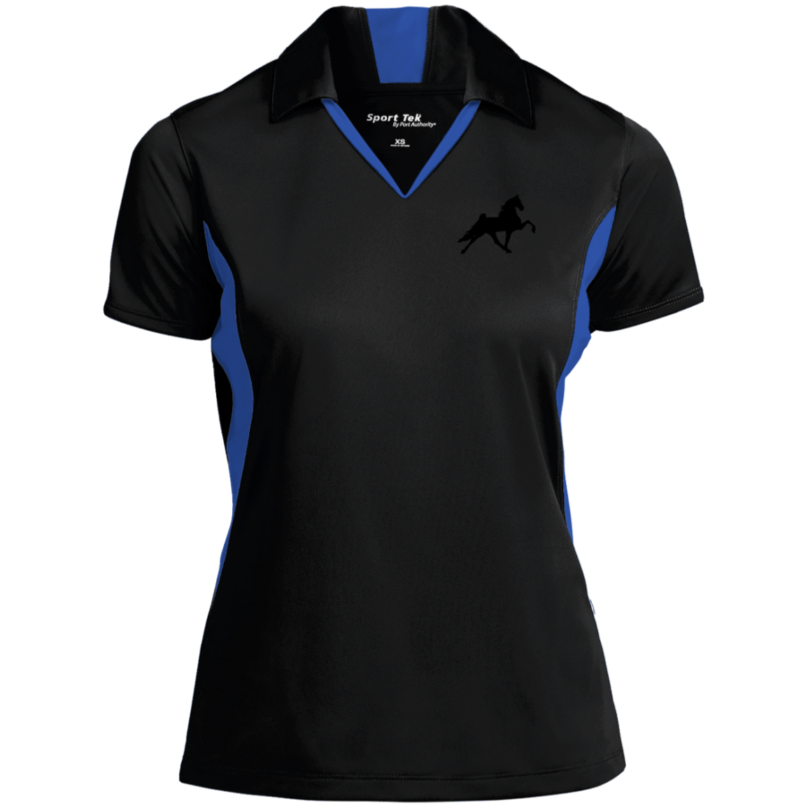 TWH PERFORMANCE STYLE 2 (BLACK) CLOSEOUT - LST655 Ladies' Colorblock Performance Polo