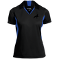 TWH PERFORMANCE STYLE 2 (BLACK) CLOSEOUT - LST655 Ladies' Colorblock Performance Polo