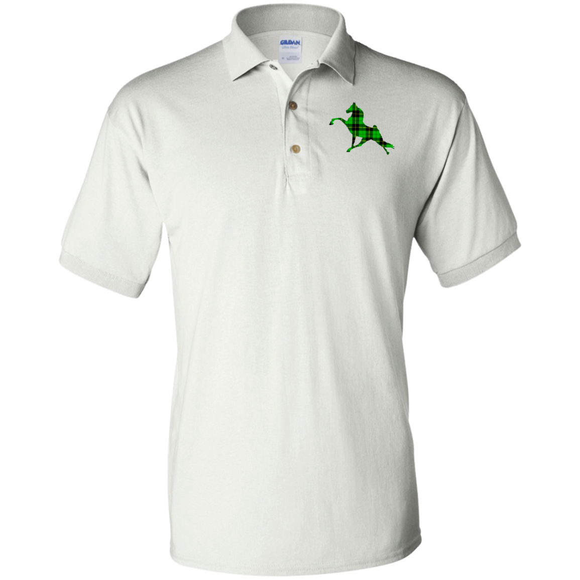 TWH PERFORMANCE GREEN PLAID G880 Jersey Polo Shirt