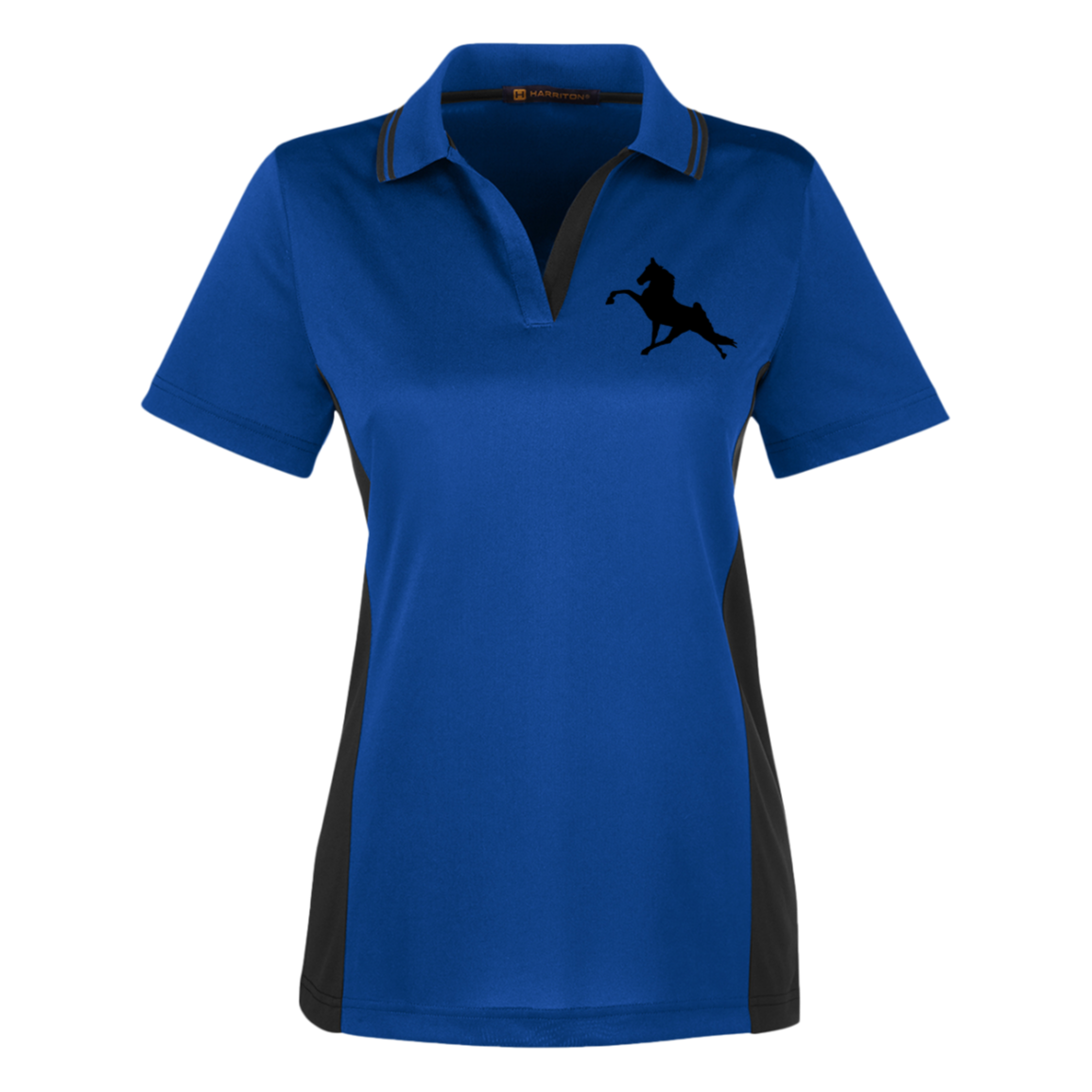 TWH PERFORMANCE (BLACK) M386W Harriton Womens Colorblock Polo