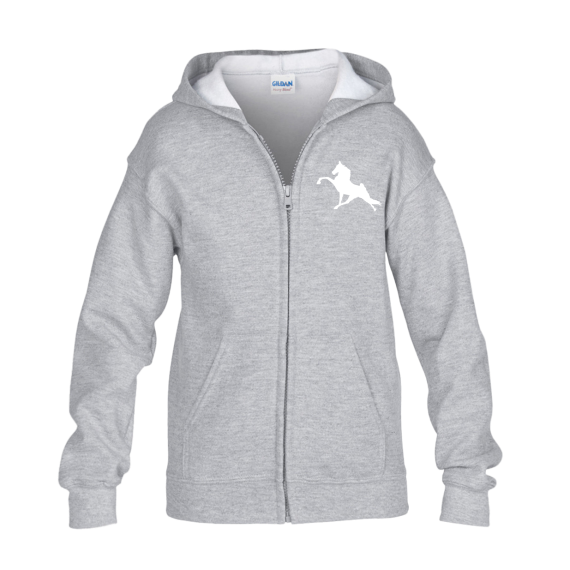 TWH PERFORMANCE (WHITE) G186B Gildan Kids Heavy Blend Full Zip Hoodie