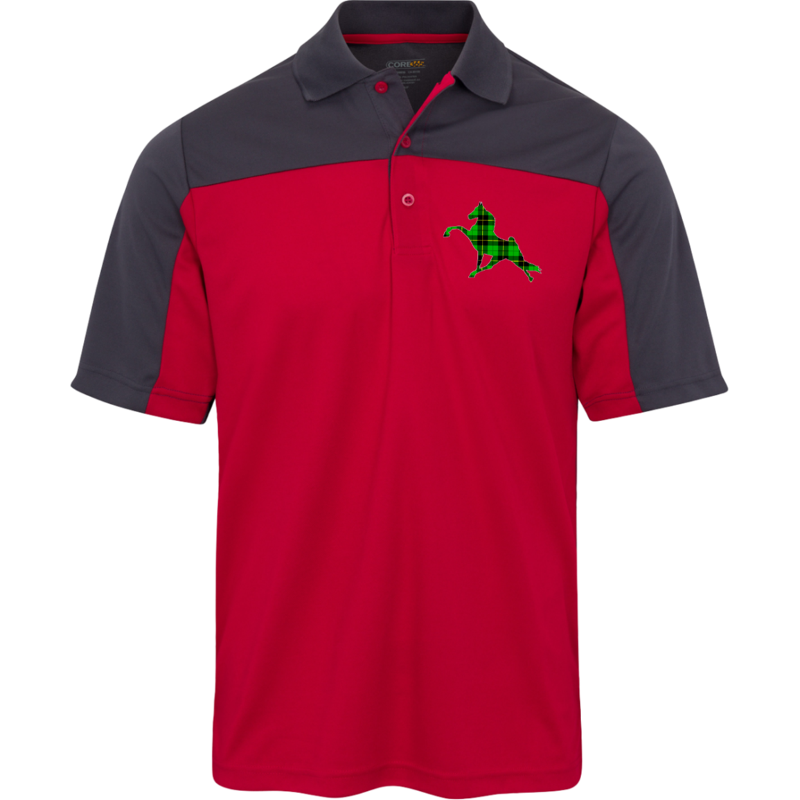 TWH PERFORMANCE GREEN PLAID CE101 Core 365 Mens Balance Pique Polo