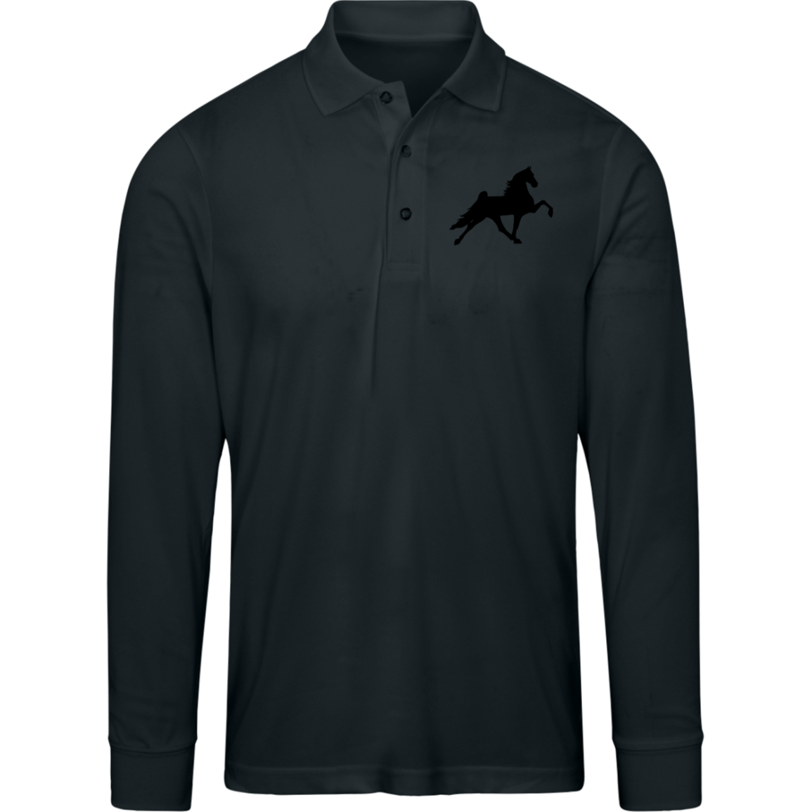 TWH PERFORMANCE STYLE 2 (BLACK) 88192 Core 365 Mens Pinnacle Long Sleeve Pique Polo