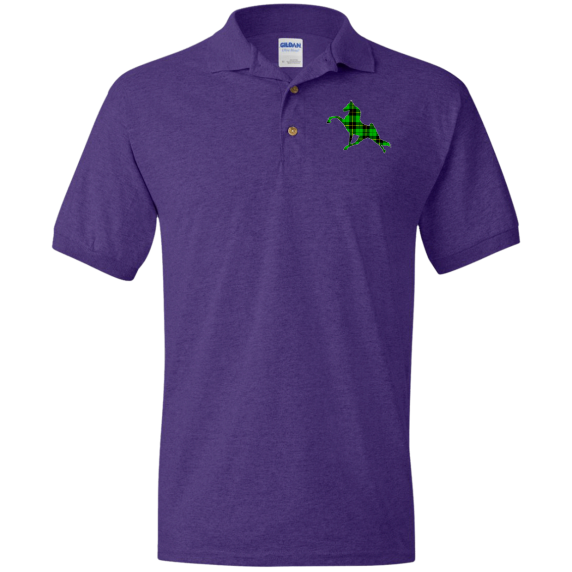 TWH PERFORMANCE GREEN PLAID G880 Jersey Polo Shirt