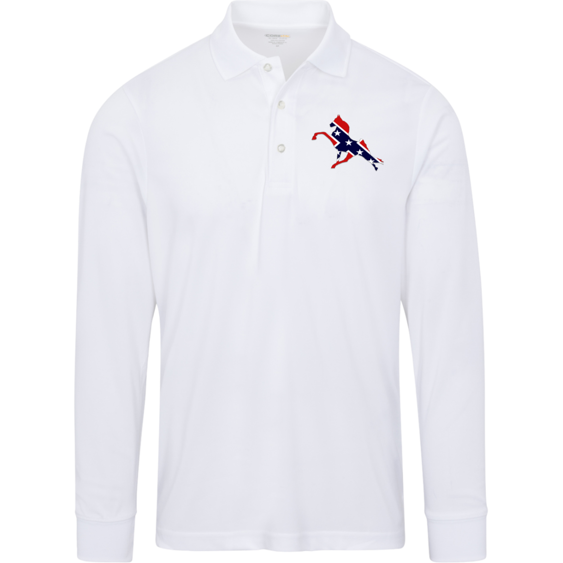 REBEL ON THE RAIL TWH PERFORMANCE 88192 Core 365 Mens Pinnacle Long Sleeve Pique Polo