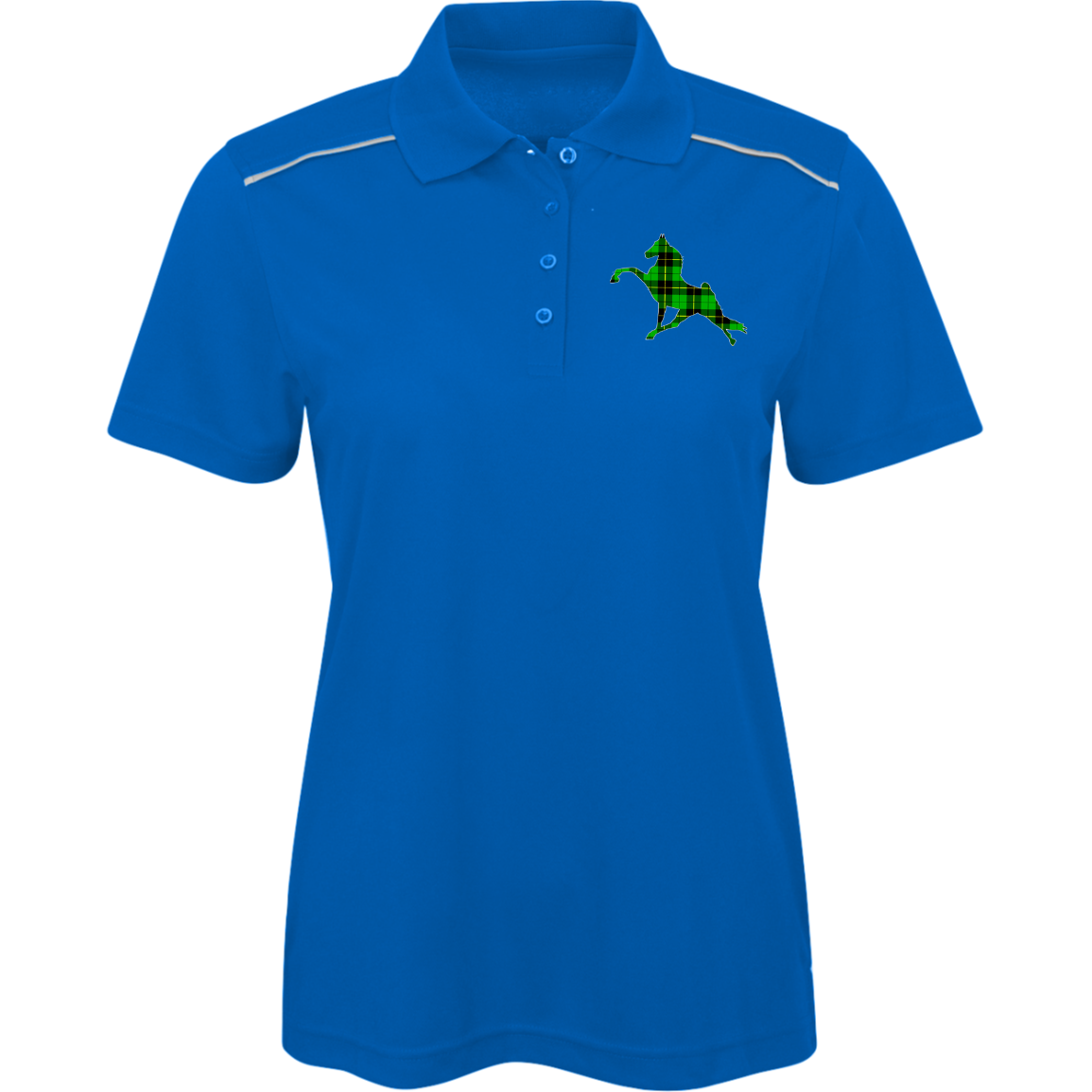 TWH PERFORMANCE GREEN PLAID 78181R Core 365 Womens Radiant Pique Polo