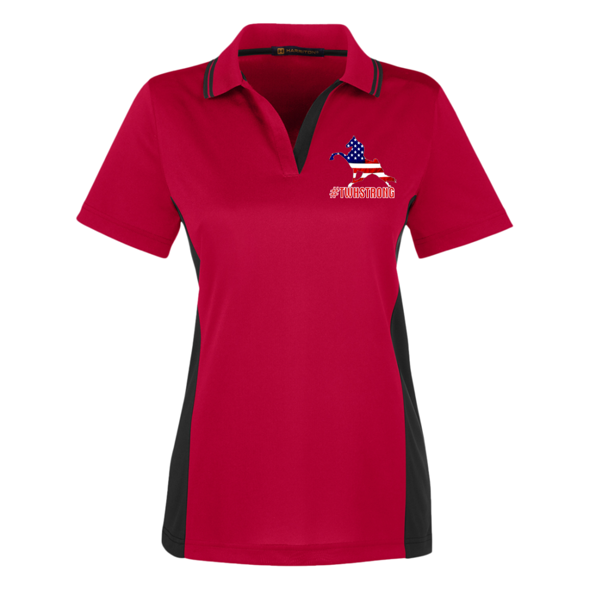 TWH STRONG PERFORMANCE WALK AMERICAN M386W Harriton Womens Colorblock Polo