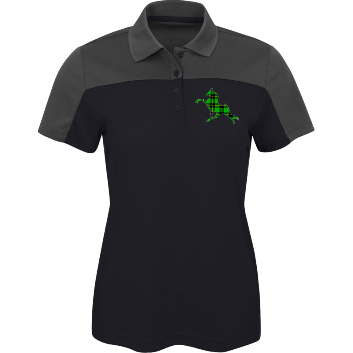 TWH PERFORMANCE GREEN PLAID CE101W Core 365 Womens Pique Polo