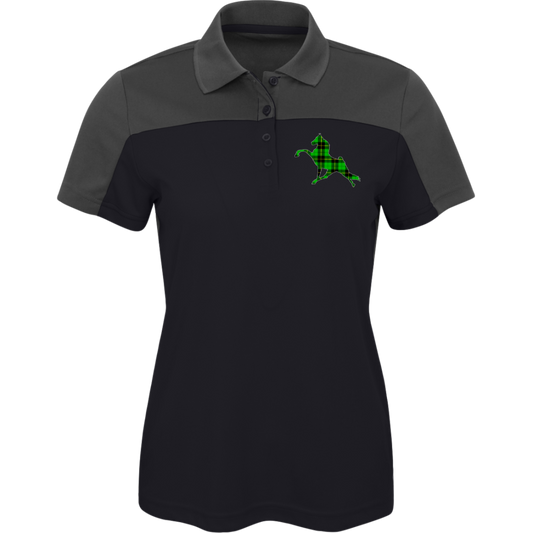 TWH PERFORMANCE GREEN PLAID CE101W Core 365 Womens Pique Polo