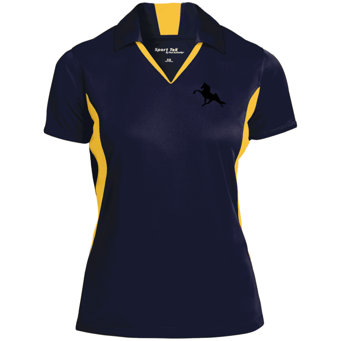 TWH PERFORMANCE (BLACK) CLOSEOUT - LST655 Ladies' Colorblock Performance Polo