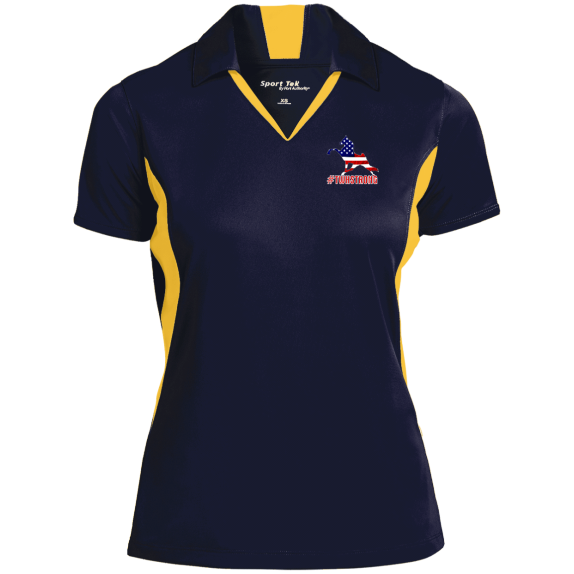 TWH STRONG PERFORMANCE WALK AMERICAN CLOSEOUT - LST655 Ladies' Colorblock Performance Polo