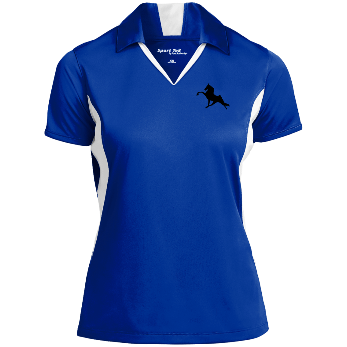 TWH PERFORMANCE (BLACK) CLOSEOUT - LST655 Ladies' Colorblock Performance Polo