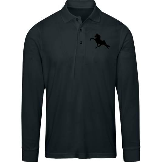 TWH PERFORMANCE (BLACK) 88192 Core 365 Mens Pinnacle Long Sleeve Pique Polo