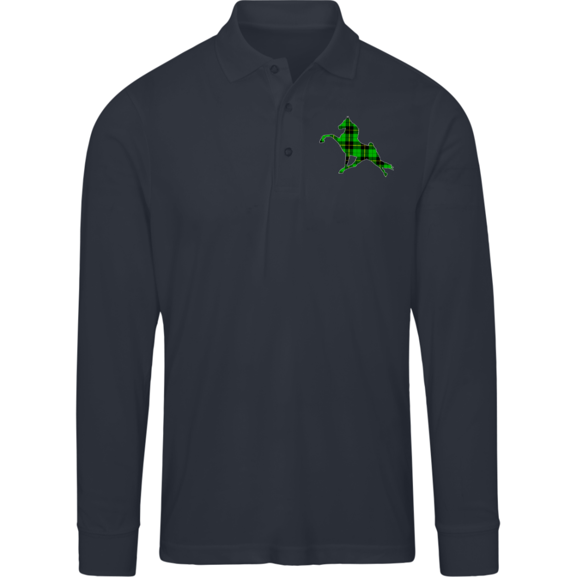 TWH PERFORMANCE GREEN PLAID 88192 Core 365 Mens Pinnacle Long Sleeve Pique Polo