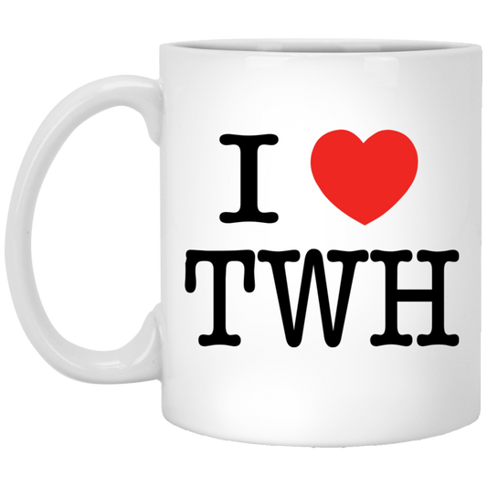 I LOVE TWH (BLACK LETTERS) XP8434 11oz White Mug