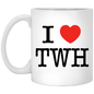 I LOVE TWH (BLACK LETTERS) XP8434 11oz White Mug