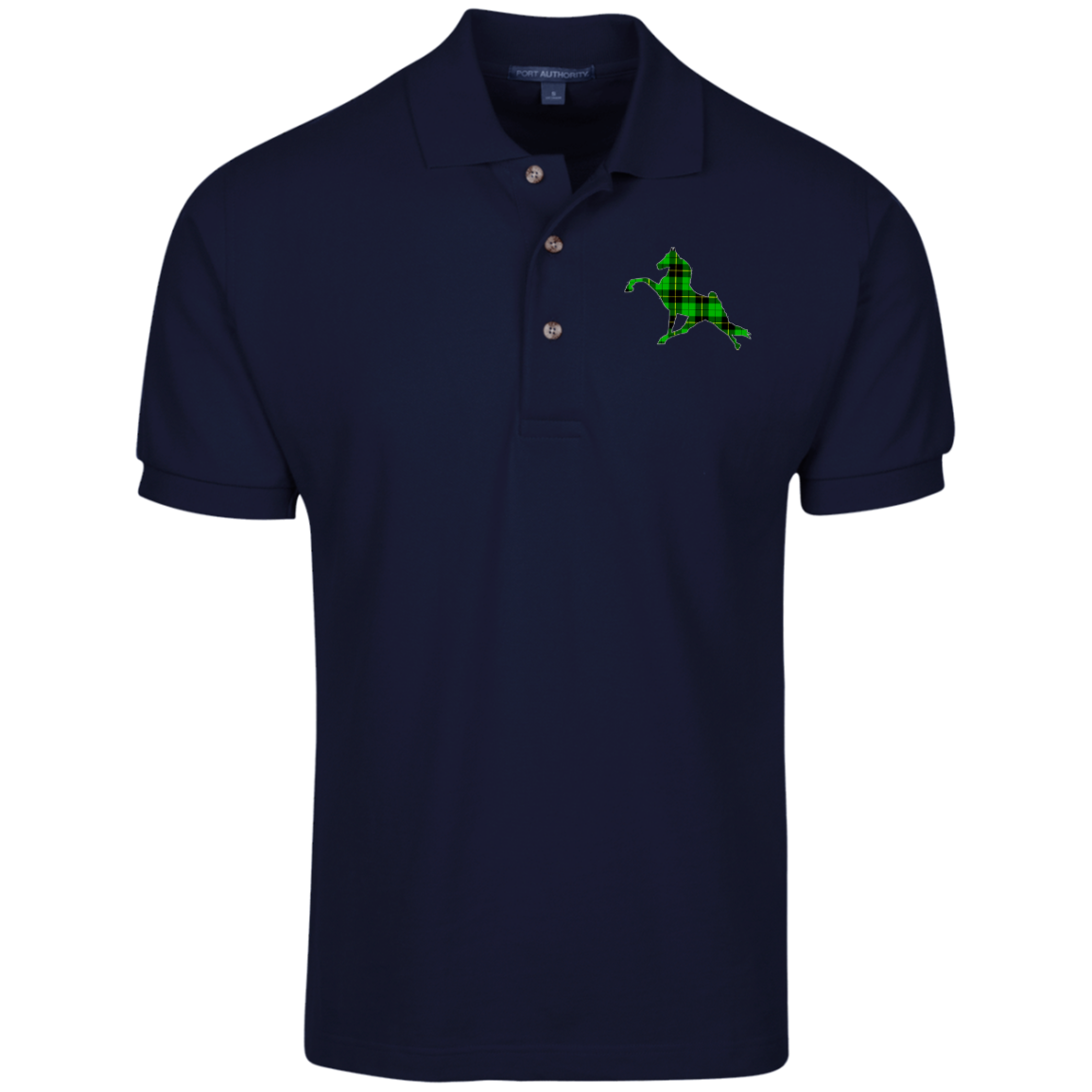 TWH PERFORMANCE GREEN PLAID CLOSEOUT - K420 Cotton Pique Knit Polo